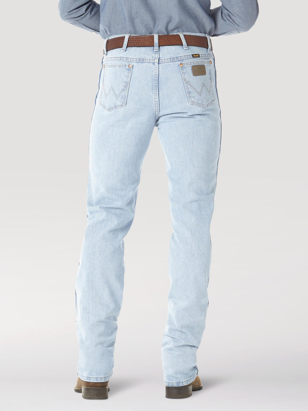 Wrangler 936GBH Men's Cowboy Cut Slim Fit Jeans  Bleach Wash, Cotton Heavyweight Denim, Boot Fit