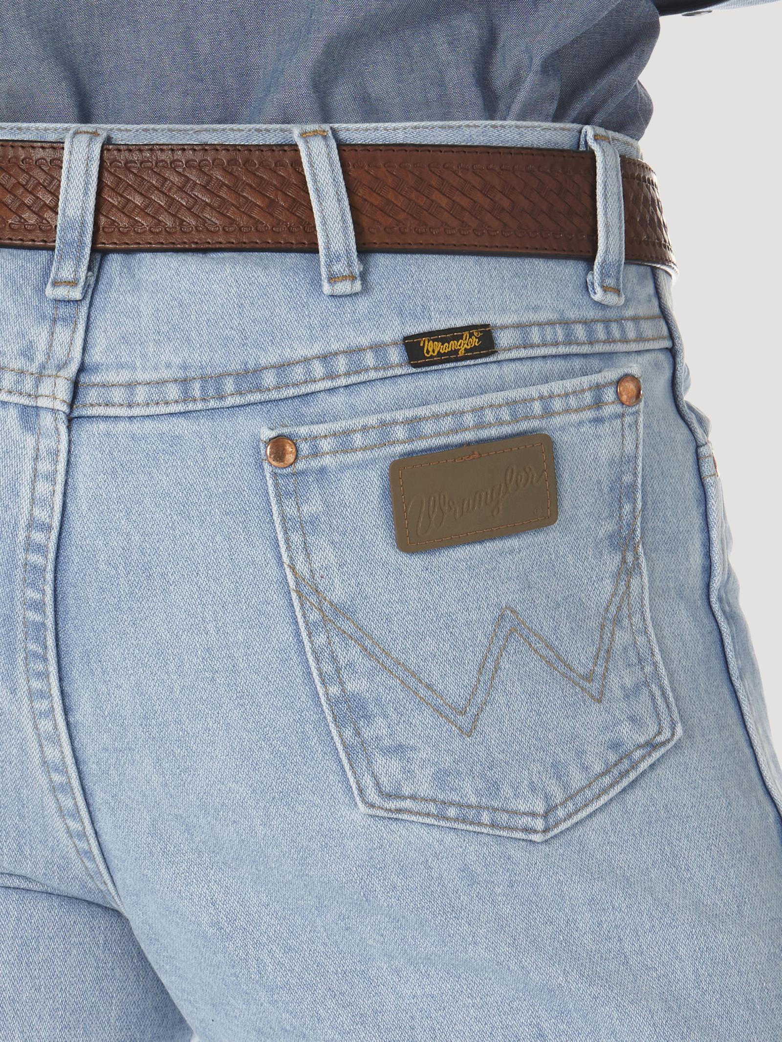 Wrangler 936GBH Men's Cowboy Cut Slim Fit Jeans  Bleach Wash, Cotton Heavyweight Denim, Boot Fit