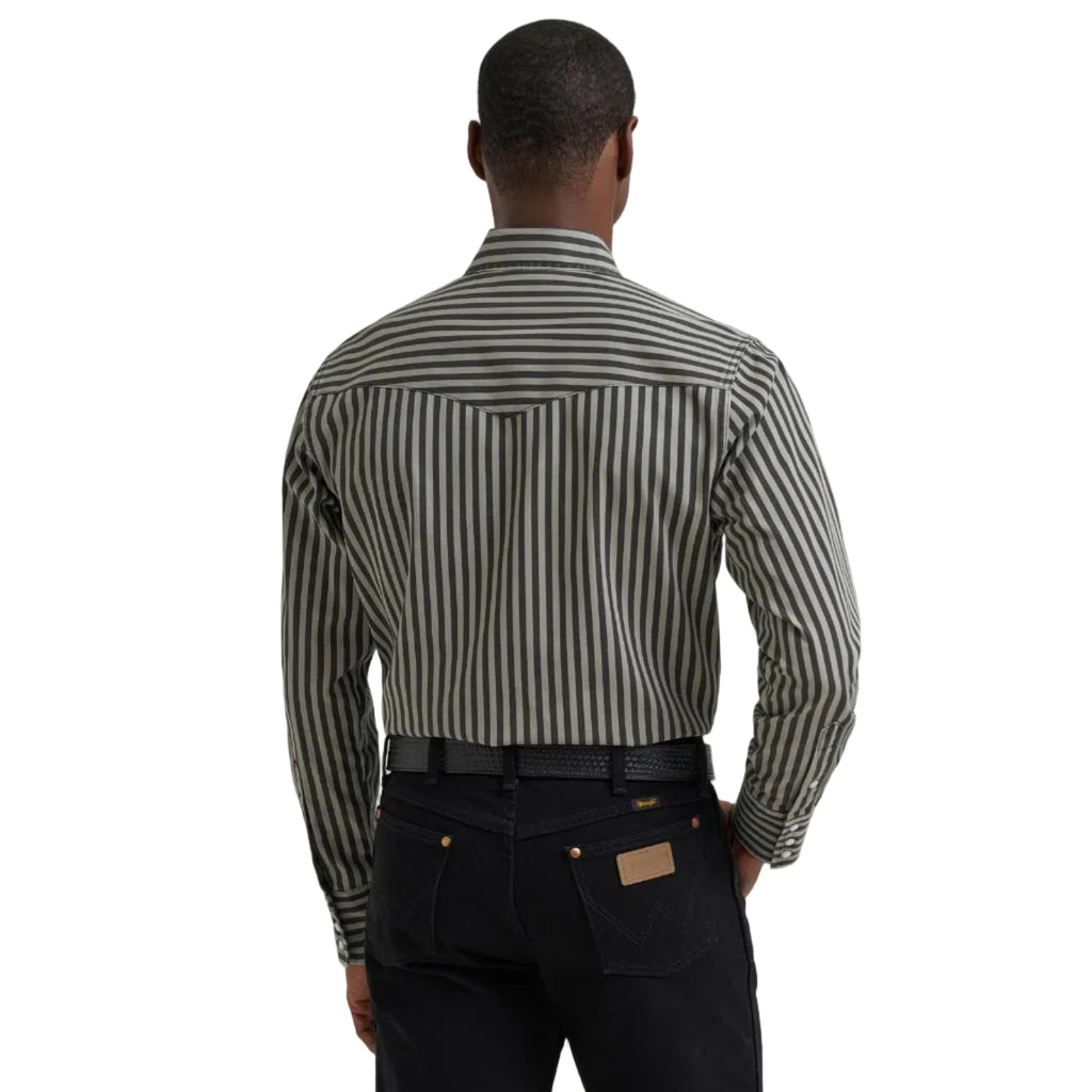 WRANGLER 112381996 MEN'S SMOKY GREY BRUSHPOPPER LONG SLEEVE SNAP SHIRT
