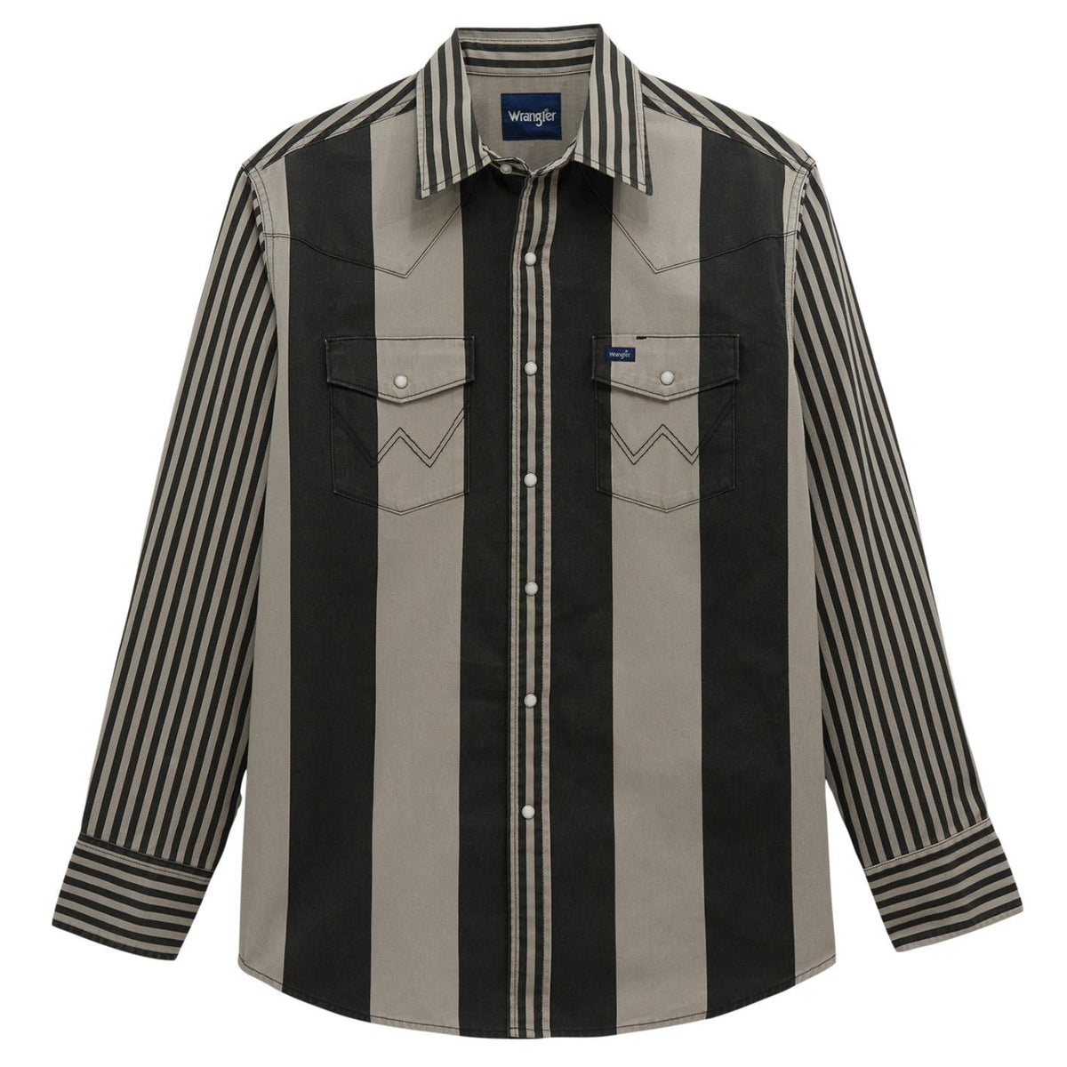 WRANGLER 112381996 MEN'S SMOKY GREY BRUSHPOPPER LONG SLEEVE SNAP SHIRT
