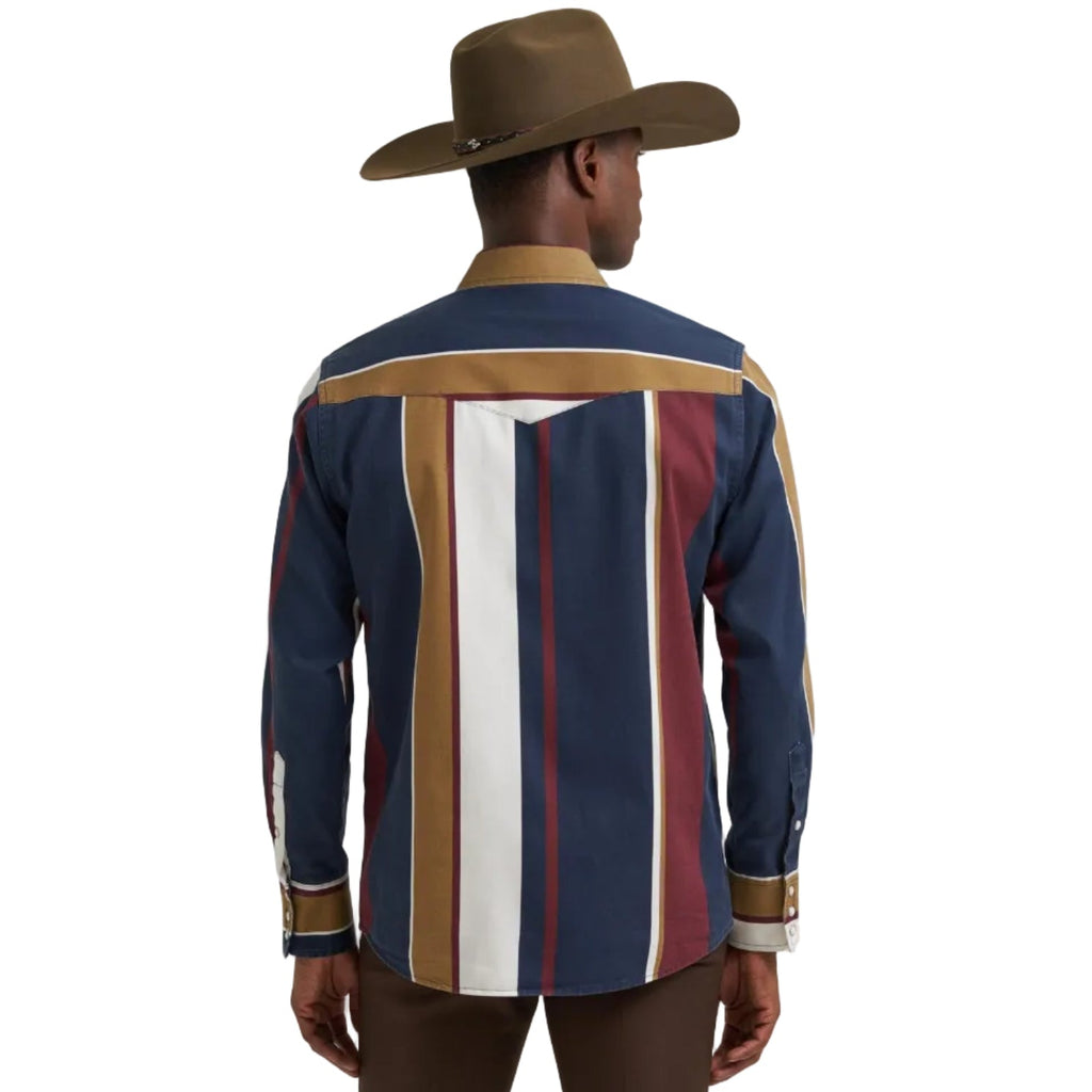 WRANGLER 112381998 MEN'S MIDNIGHT OAK BRUSHPOPPER LONG SLEEVE SNAP SHIRT