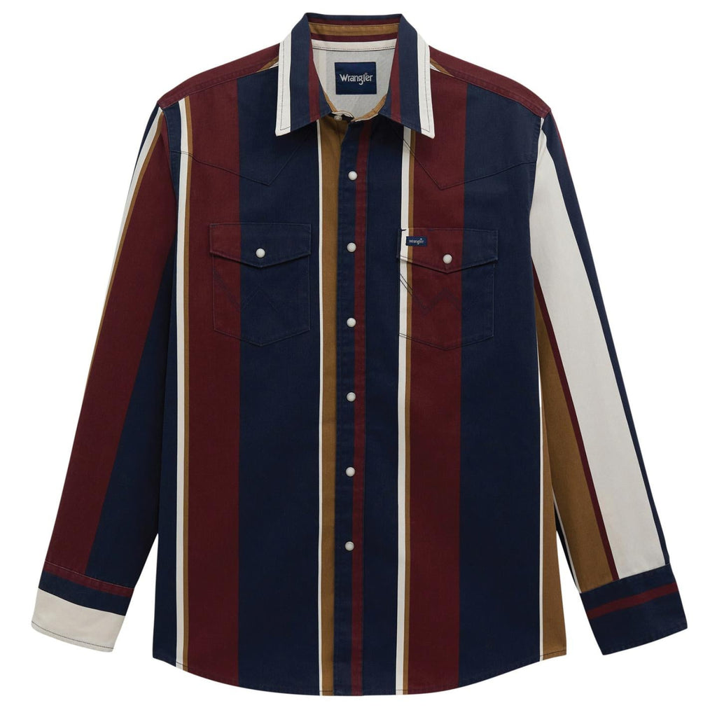WRANGLER 112381998 MEN'S MIDNIGHT OAK BRUSHPOPPER LONG SLEEVE SNAP SHIRT