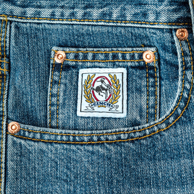 Cinch MB92834003 Men's White Label Relaxed Fit Jeans  Light StoneWash, Mid Rise, Straight Leg