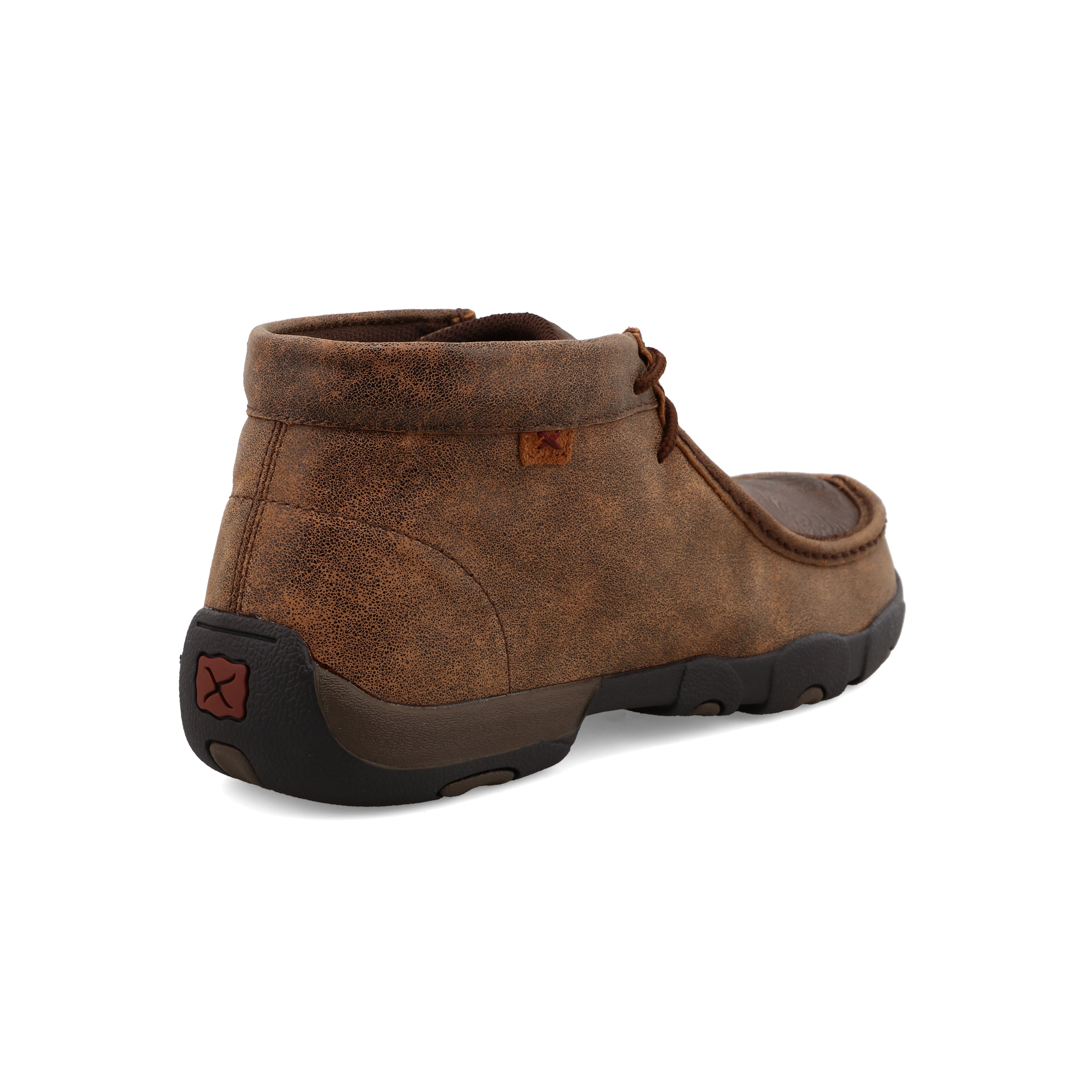 Twisted X MDM0059 Men's Chukka Driving Moc Brown with Printed Accents Shoes - Full-Grain Leather
