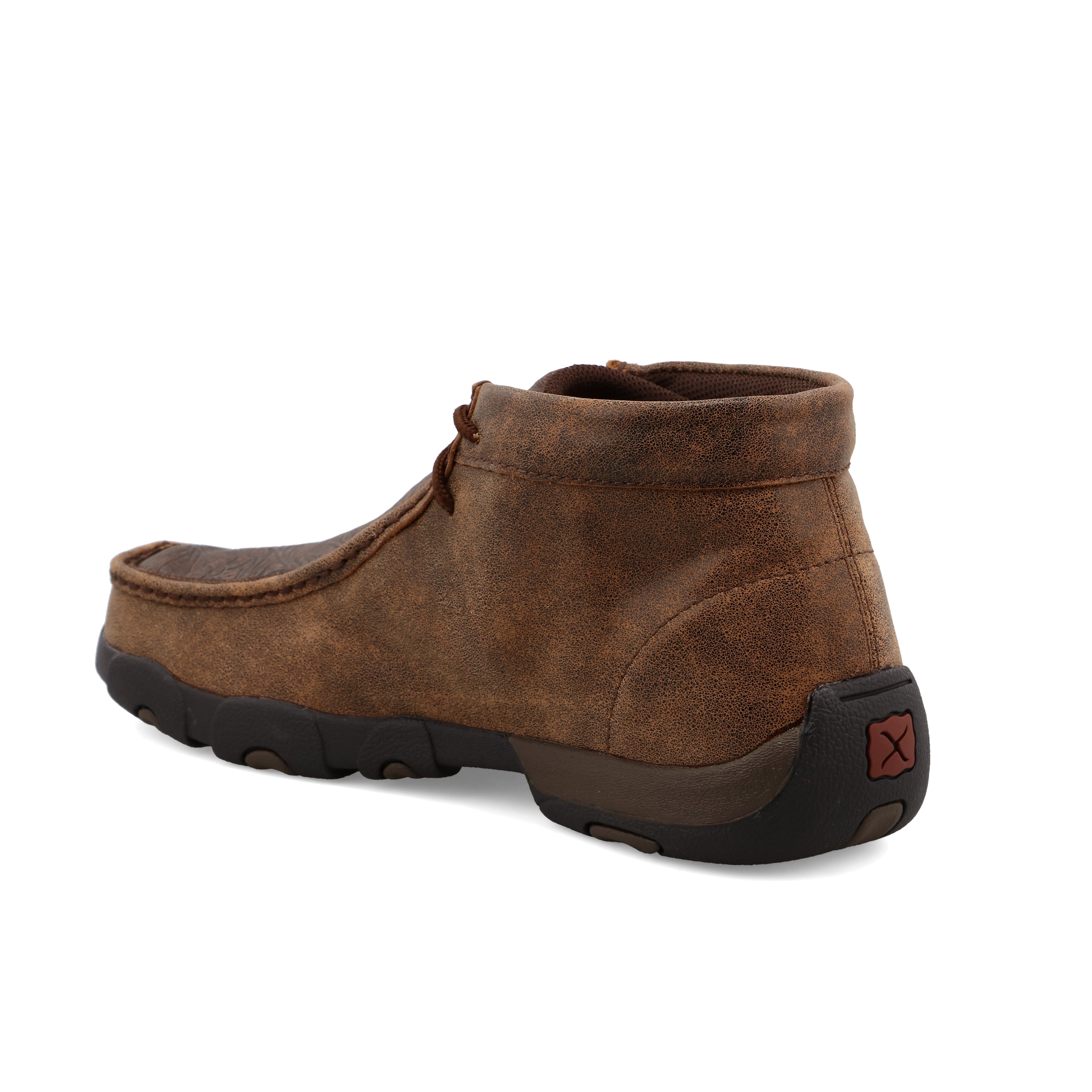 Twisted X MDM0059 Men's Chukka Driving Moc Brown with Printed Accents Shoes - Full-Grain Leather