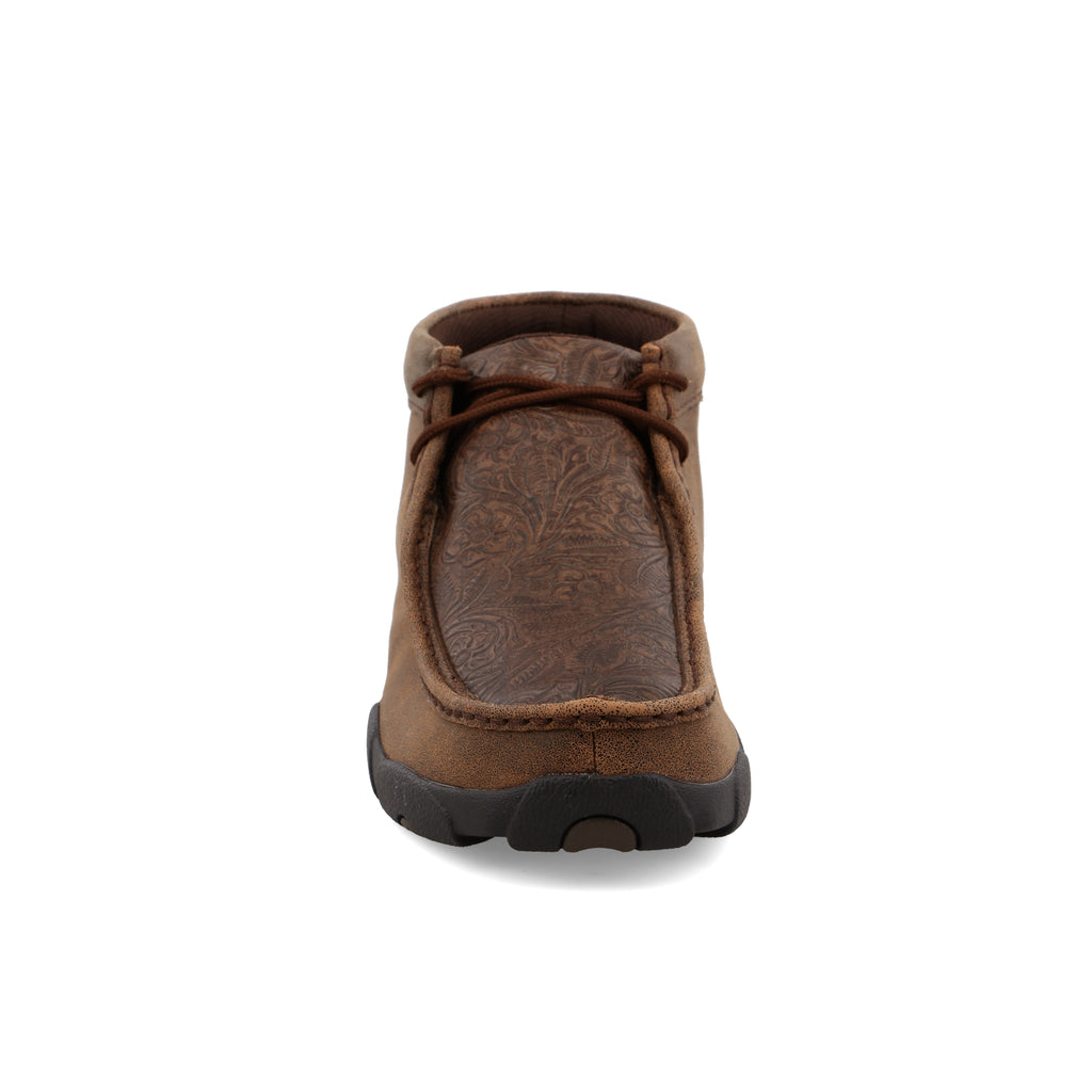 Twisted X MDM0059 Men's Chukka Driving Moc Brown with Printed Accents Shoes - Full-Grain Leather