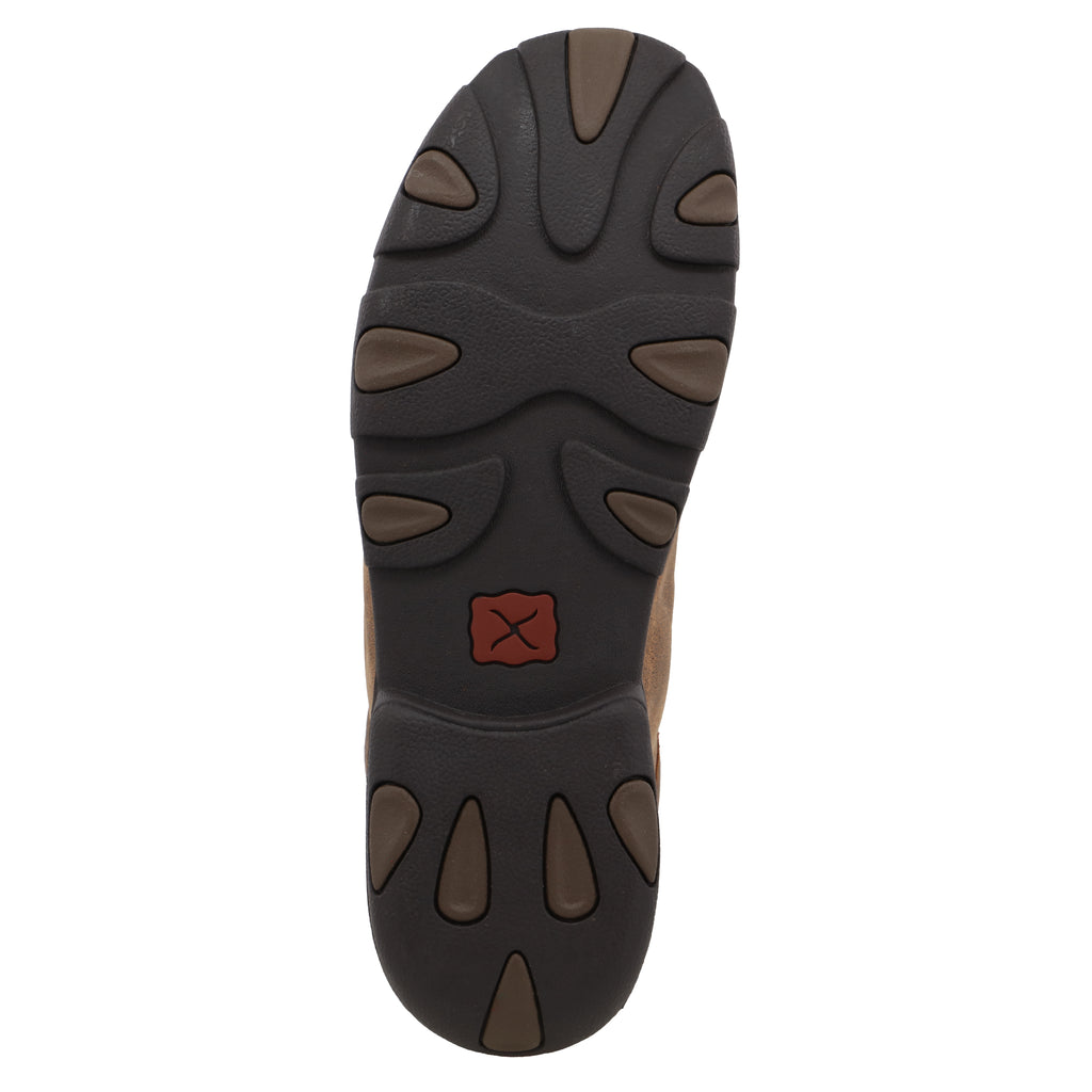 Twisted X MDM0059 Men's Chukka Driving Moc Brown with Printed Accents Shoes - Full-Grain Leather