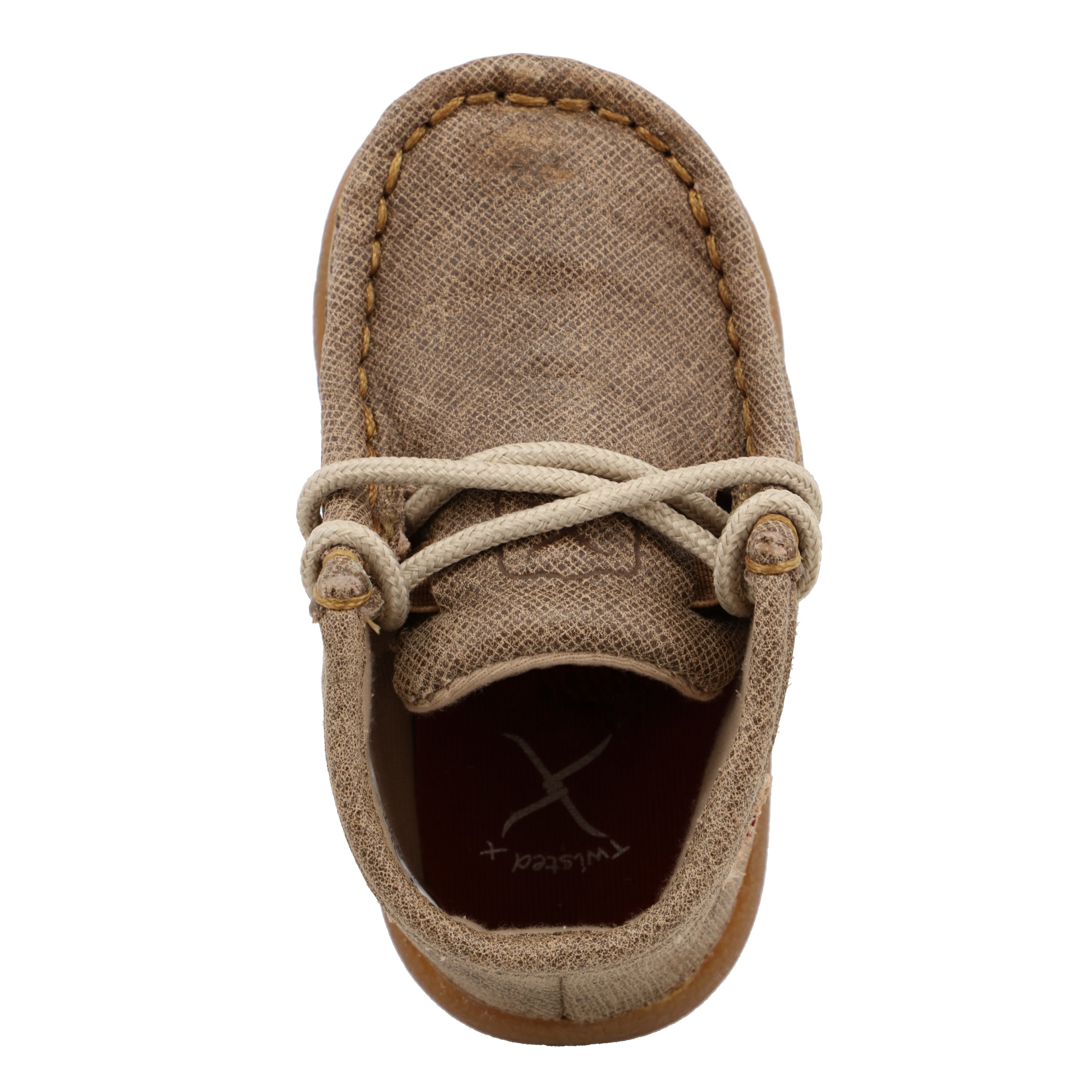Twisted X ICA0005 Infant Driving Moc Dusty Tan Shoes - Moc Toe, Full-Grain Leather