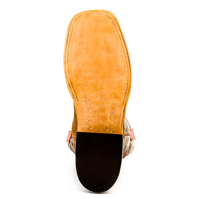 Anderson Bean S3010 Men's Cowboy Boots, Bone, TAG Boar Pigskin, Wide Square Toe, Leather Sole