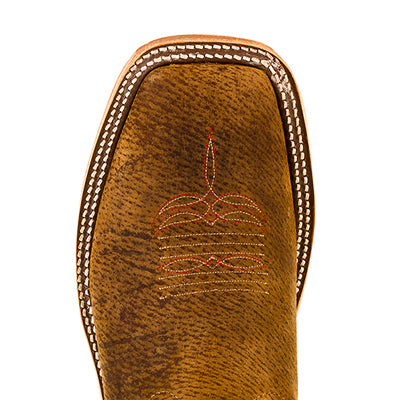 Anderson Bean S3010 Men's Cowboy Boots, Bone, TAG Boar Pigskin, Wide Square Toe, Leather Sole
