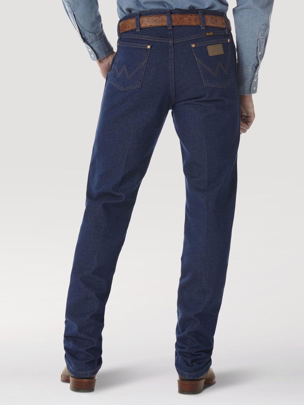 Wrangler 13MWZPW Men's Prewashed Indigo Original Cowboy Cut Jeans  Heavyweight Cotton Denim