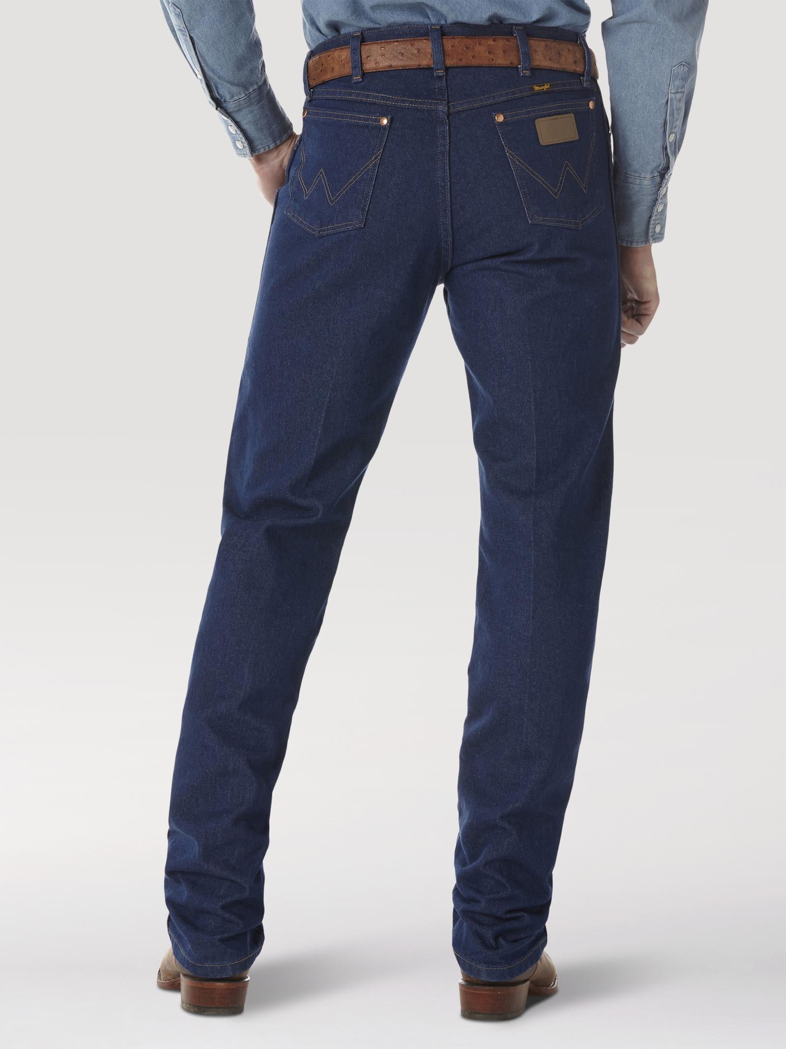 Wrangler 13MWZPW Men's Prewashed Indigo Original Cowboy Cut Jeans  Heavyweight Cotton Denim