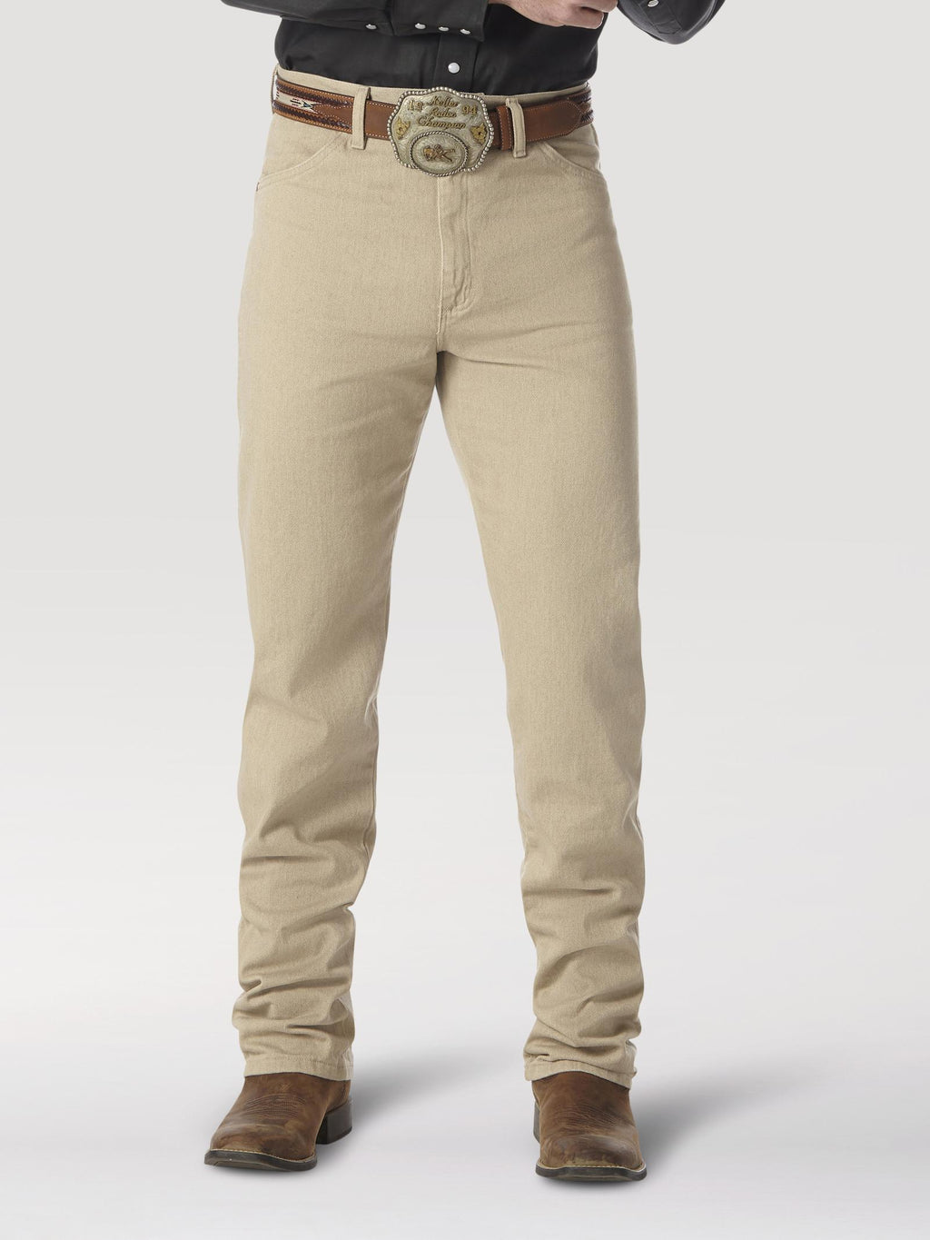 Wrangler 13MWZTN Men's Tan Cowboy Cut Jeans  Original Fit, Prewashed, Cotton Heavyweight Denim