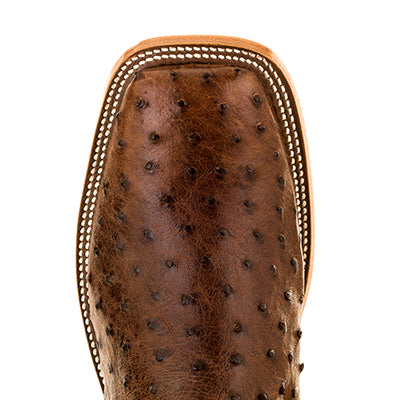 Anderson Bean S3004 Men's Kango Tobac Mad Dog Full Quill Ostrich Cowboy Boots, Teal Goat Top