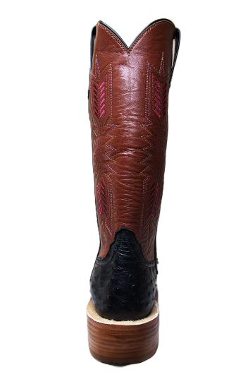 RIOS OF MERCEDES 160913 MEN'S BLACK FULL QUILL OSTRICH COWBOY BOOT