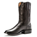 Rios of Mercedes R9026 Men's Black Sleek Buffalo Calf Cowboy Boots - PR Toe, Hybrid Sole