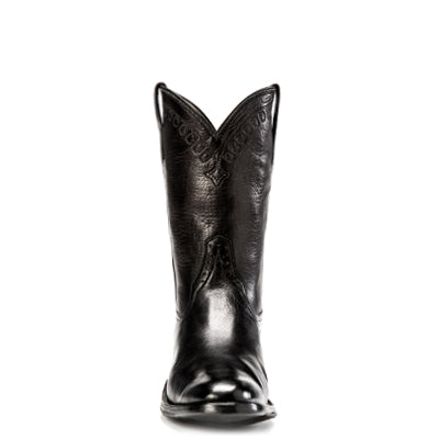Rios of Mercedes R9026 Men's Black Sleek Buffalo Calf Cowboy Boots - PR Toe, Hybrid Sole