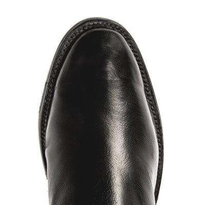 Rios of Mercedes R9026 Men's Black Sleek Buffalo Calf Cowboy Boots - PR Toe, Hybrid Sole