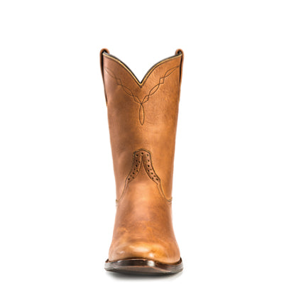 Rios of Mercedes R9025 Men's Chestnut Black Hawk Cowboy Boots - Hybrid Sole, PR Toe, Handmade