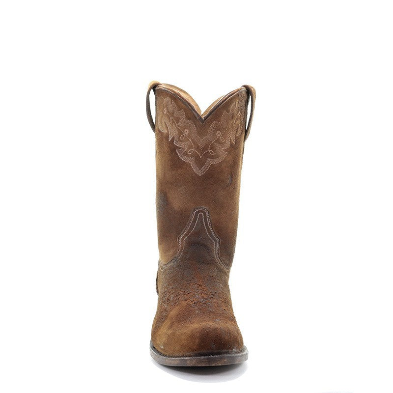 Corral Boots A3484 Women's Hand-Painted Lambskin Cowboy Boots  Round Toe, Roper Style