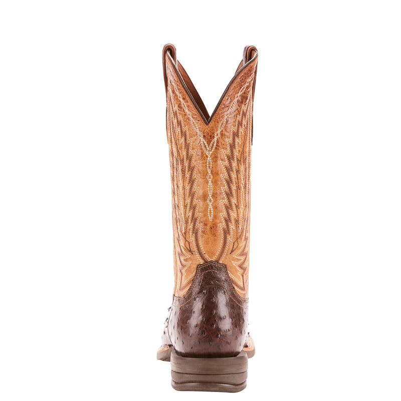 Ariat 10025180 Men's Relentless Ostrich Western Boots, Tobacco, Wide Square Toe, ATS Pro, 13" Shaft