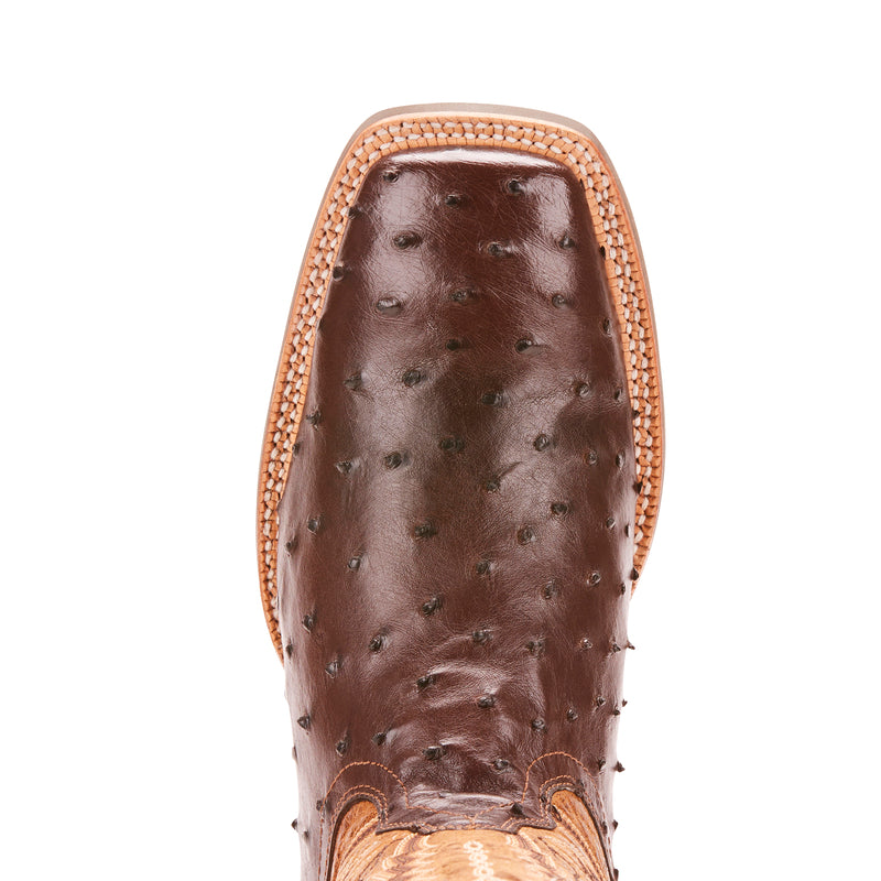 Ariat 10025180 Men's Relentless Ostrich Western Boots, Tobacco, Wide Square Toe, ATS Pro, 13" Shaft