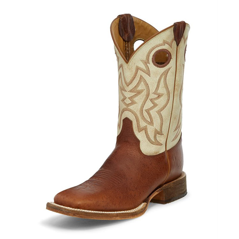Justin BR776 Men's Bent Rail Caddo Cognac Damiana Western Boots - Wide Square Toe