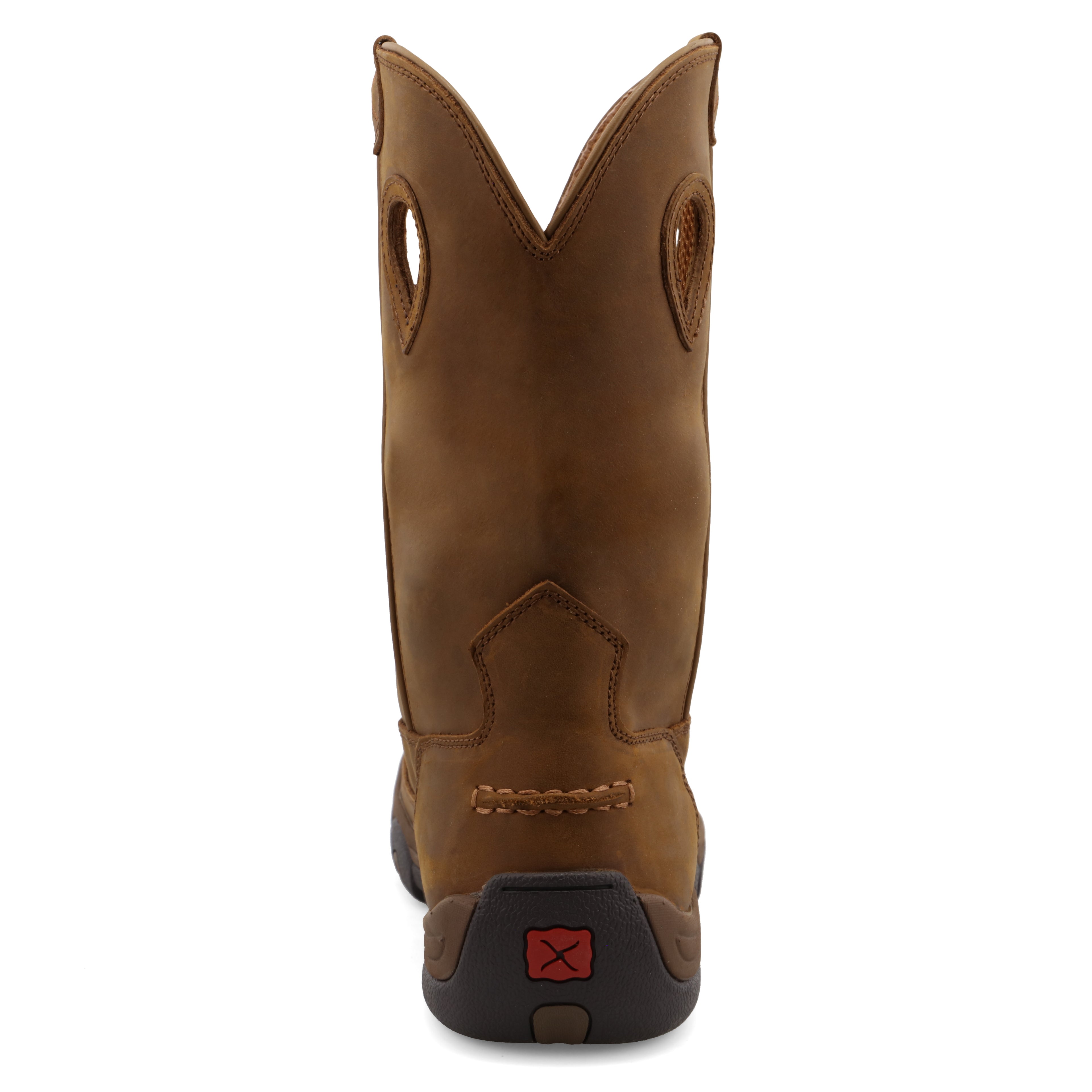 Twisted X MHKB002 Men's Distressed Saddle Pull on Hiker Boots, Full-grain leather shaft, Moc Toe