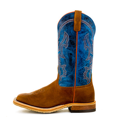 Anderson Bean S3000 Mens Tan Briar Cowboy Boots, Brown Goat Top, Vibram Crepe Sole