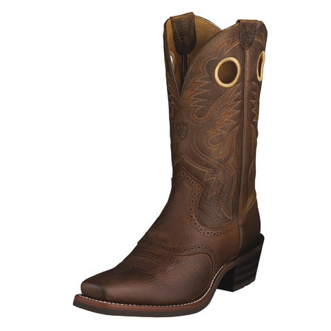 Ariat 10002227 Men's Heritage Roughstock Western Boots, Brown, 12" Shaft, Duratread Outsole, Leather