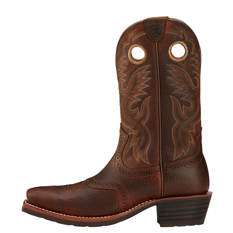 Ariat 10002227 Men's Heritage Roughstock Western Boots, Brown, 12" Shaft, Duratread Outsole, Leather