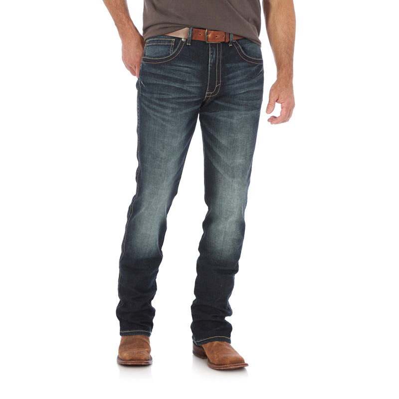 Wrangler 44MWXDN Mens 20X Style 44 Slim Fit Jeans  Dark Wash, Straight Leg, Denim, Low Rise