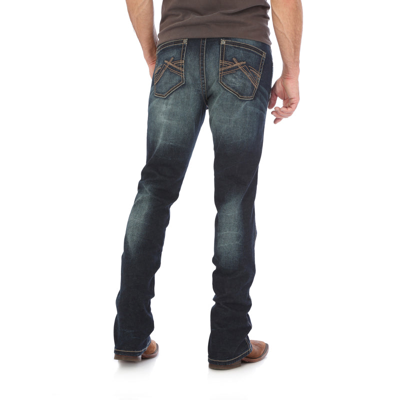 Wrangler 44MWXDN Mens 20X Style 44 Slim Fit Jeans  Dark Wash, Straight Leg, Denim, Low Rise