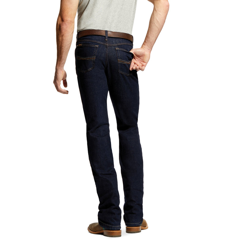 Ariat Men's M1 Vintage Stretch Jeans, Abraded Rinse, Slim Fit, Straight Leg, Dark Wash Denim