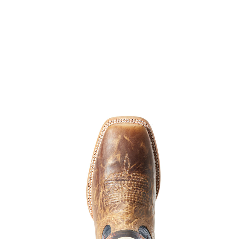Ariat 10029694 Men's Western Boots, Dusted Wheat Brown, Wide Square Toe, ATS Pro, Leather Shaft