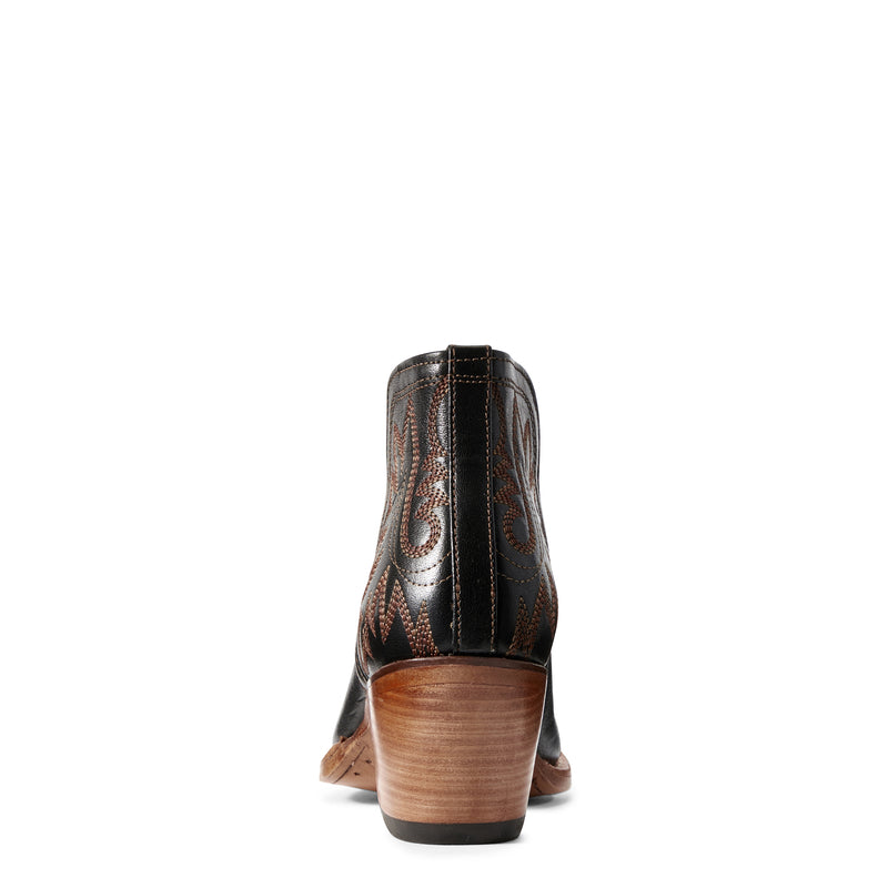 Ariat 10029653 Ladies Dixon Booties, Black, X Toe, Slip-On, ATS Comfort, Leather, New West Heel