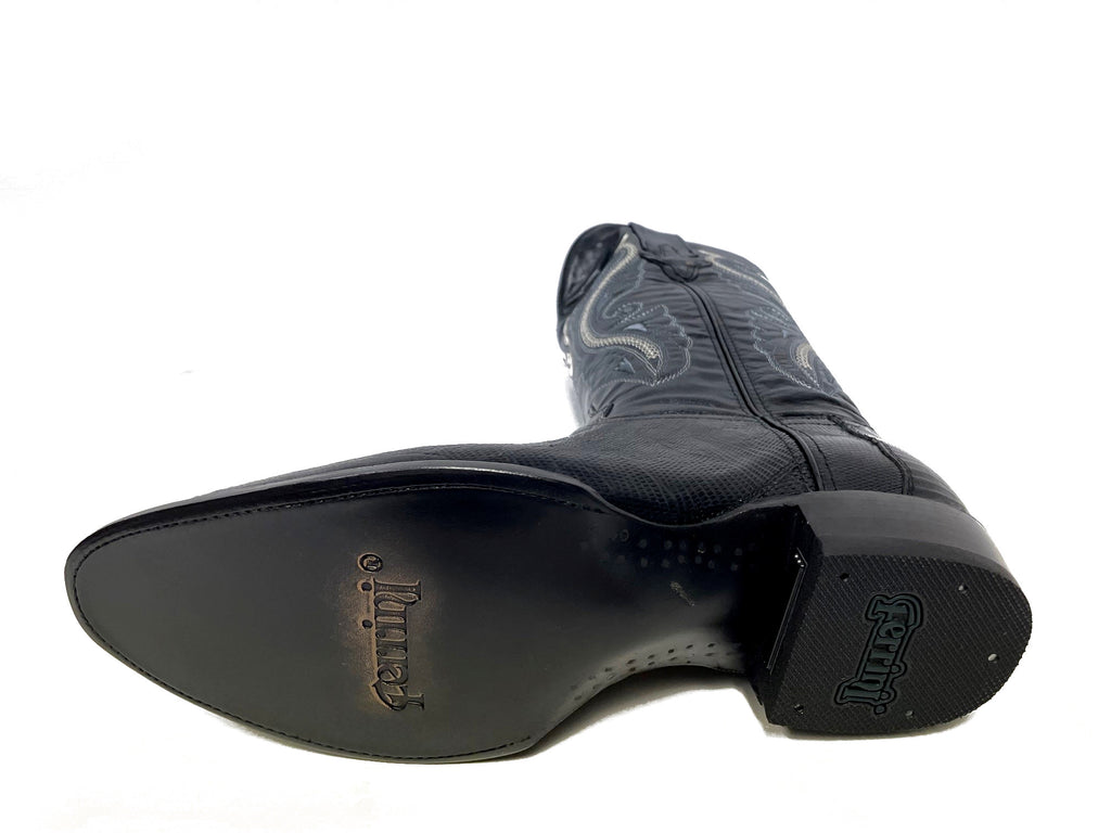 Ferrini USA Cowboy Black Lizard R Toe