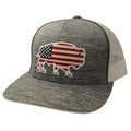 Red Dirt Hat Co. RDHC1 Mens Heather Grey/White USA Buffalo Patch Snapback Ball Cap