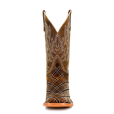 Horse Power HP1082 Men's Moka Sabotage Cowboy Boots - Bone Mad Dog Shaft, Leather Sole