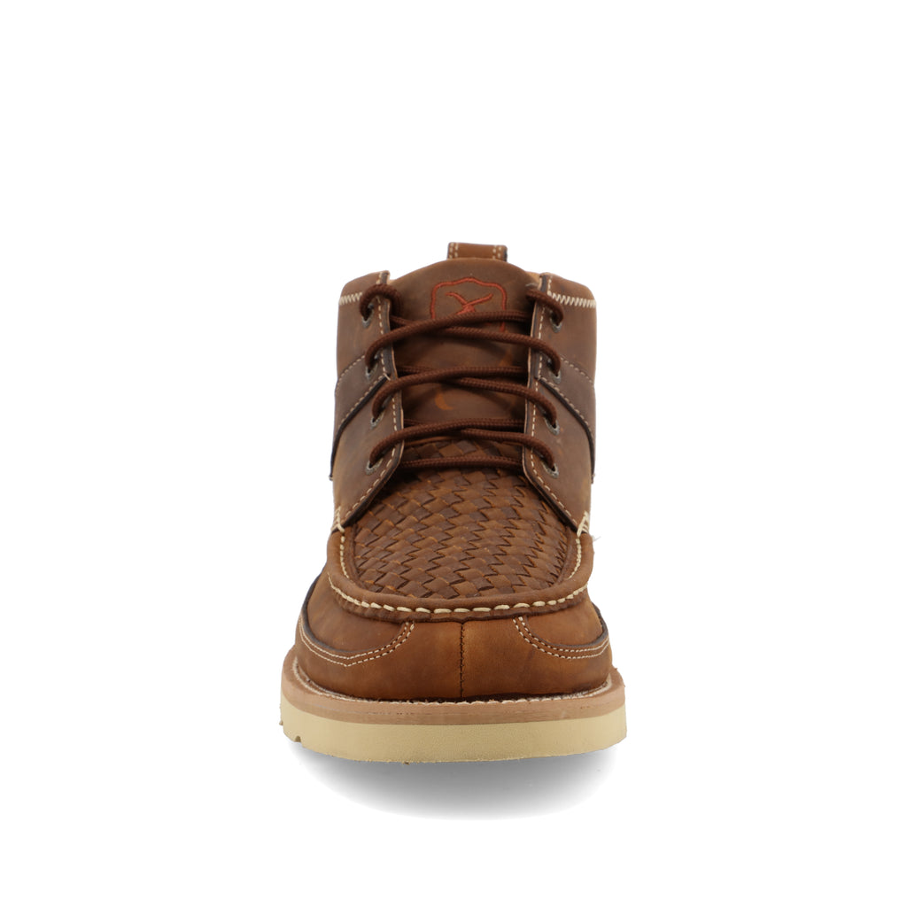 Twisted X MCA0032 Men's 4 inch Woven Saddle Wedge Sole Boots - Full-Grain Leather, Rubber Outsole
