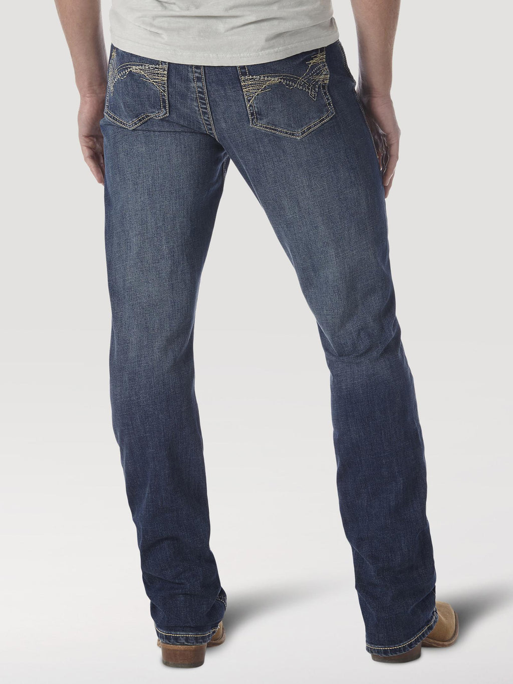 Wrangler 20X 42MWXMD Men's Slim Fit Vintage Bootcut Jeans  Low Rise, Midland Wash, Cotton Denim