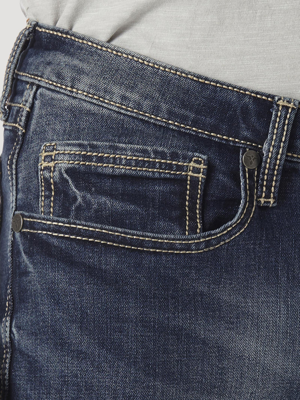 Wrangler 20X 42MWXMD Men's Slim Fit Vintage Bootcut Jeans  Low Rise, Midland Wash, Cotton Denim