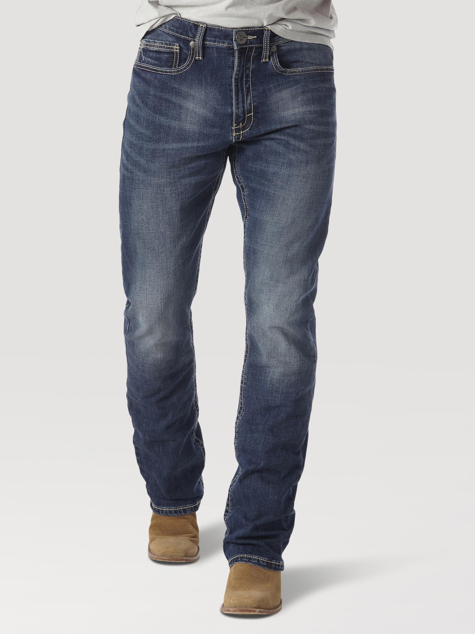 Wrangler 20X 42MWXMD Men's Slim Fit Vintage Bootcut Jeans  Low Rise, Midland Wash, Cotton Denim