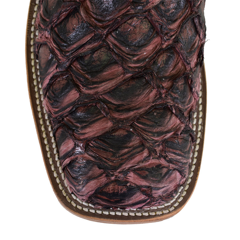Anderson Bean 324111 Men's Cowboy Boots, Black Cherry Big Bass Tan Sinsation, Wide Square Toe