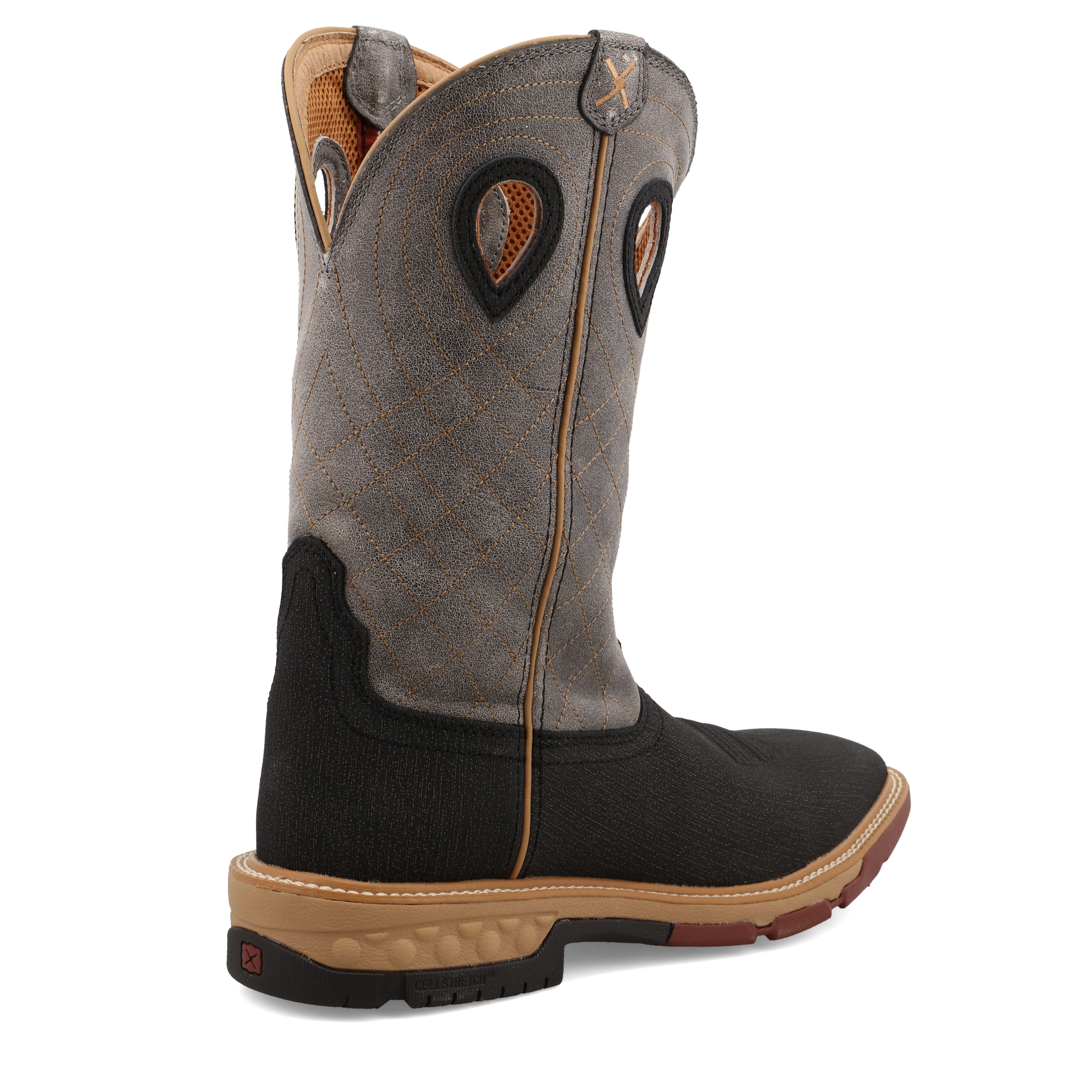 Twisted X MXB0002 Men's Charcoal Grey Western Work Boots - WS Toe, CellStretch, Slip-Resistant