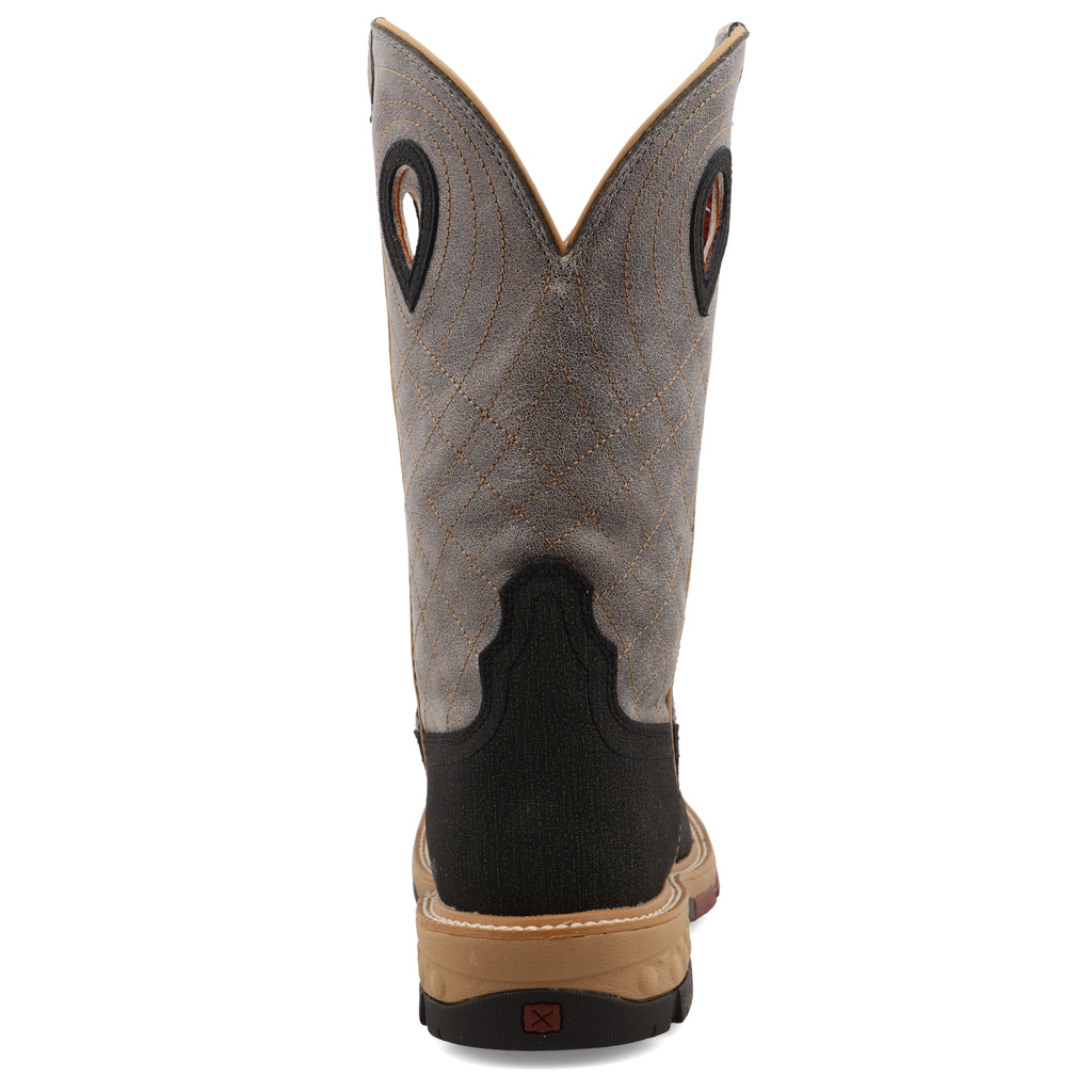 Twisted X MXB0002 Men's Charcoal Grey Western Work Boots - WS Toe, CellStretch, Slip-Resistant