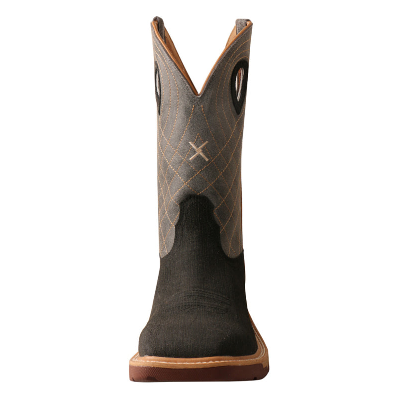 Twisted X MXB0002 Men's Charcoal Grey Western Work Boots - WS Toe, CellStretch, Slip-Resistant
