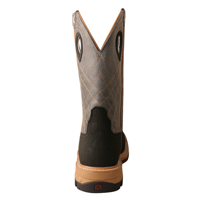 Twisted X MXB0002 Men's Charcoal Grey Western Work Boots - WS Toe, CellStretch, Slip-Resistant