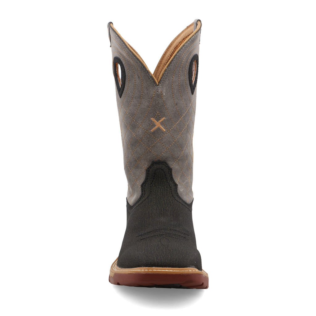 Twisted X MXB0002 Men's Charcoal Grey Western Work Boots - WS Toe, CellStretch, Slip-Resistant