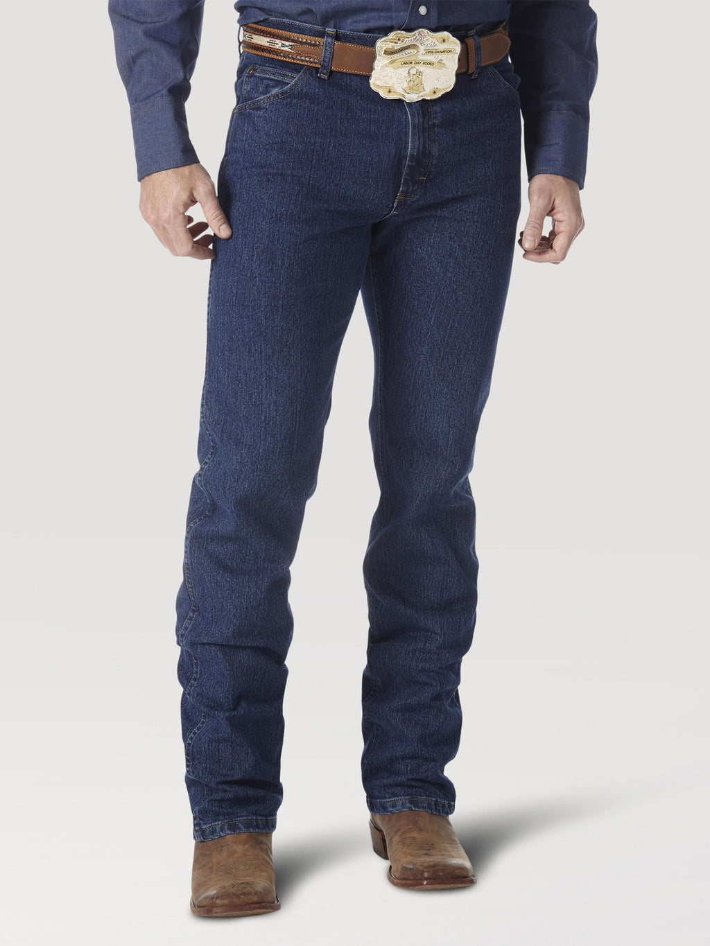 Wrangler 47MACMS Men's Premium Performance Cowboy Cut Jeans  Mid Stone, Cotton, Durable Denim